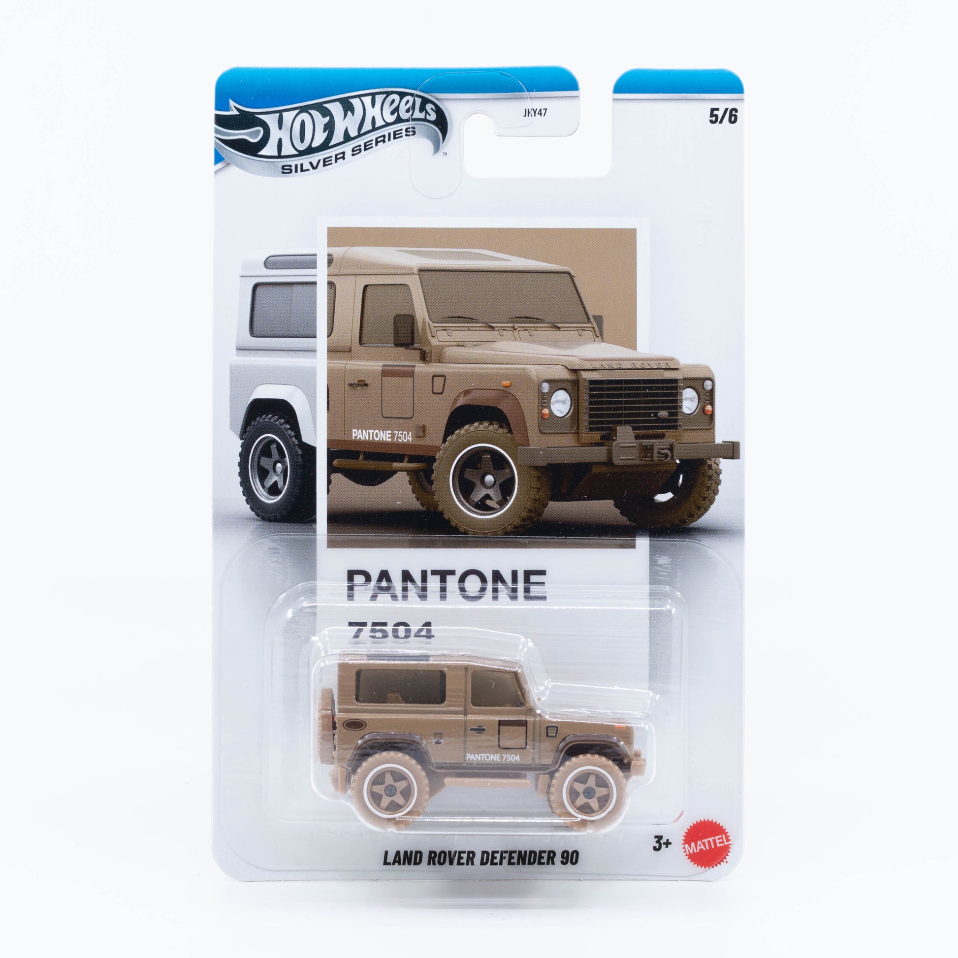 Hot Wheels Land Rover Defender 90 in Pantone 7504 from the Silver Series.