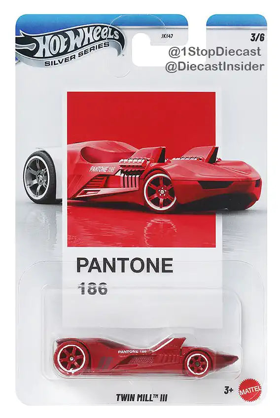 Hot Wheels Silver Series Pantone Twin Mill III 1:64 scale fantasy performance die-cast car.