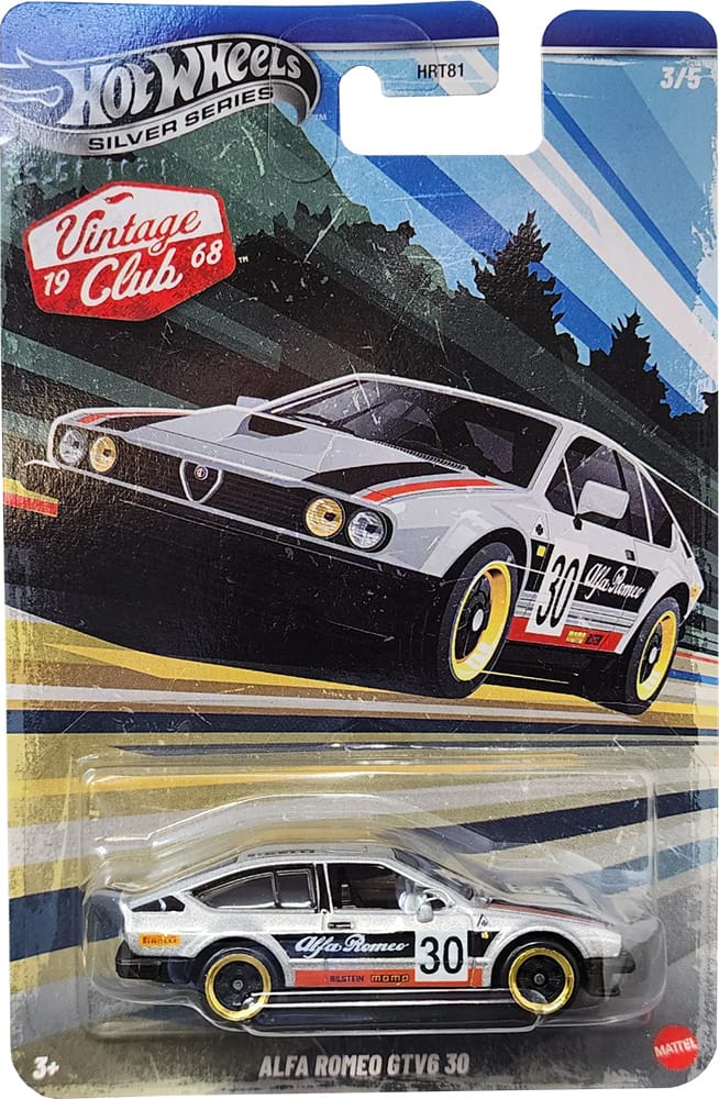 Hot Wheels Alfa Romeo GTV6 3.0 Vintage Club Silver Series 1:64 classic sports coupe diecast