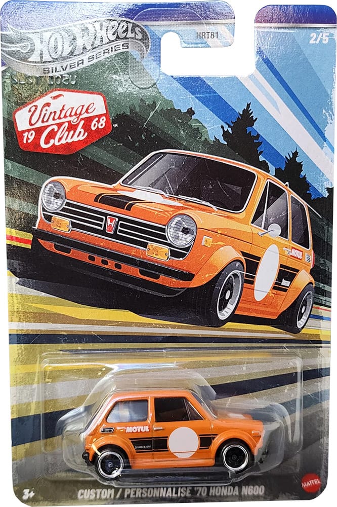 Hot Wheels Custom 1970 Honda N600 Vintage Club Silver Series 1:64 diecast model