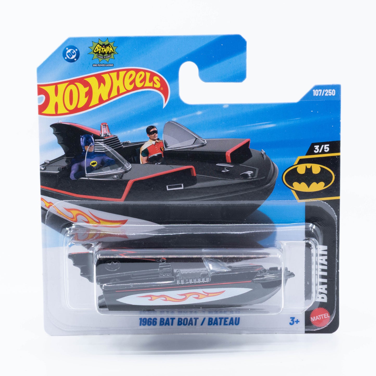 Hot Wheels 1:64 1966 Bat Boat black Batman TV series diecast model