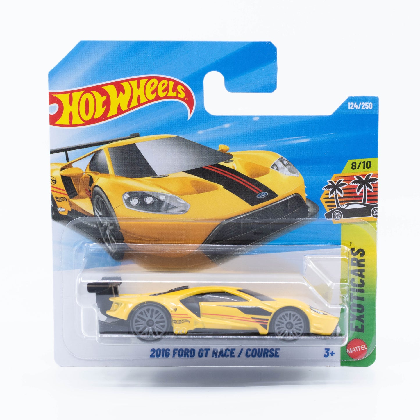 Hot Wheels 1:64 Ford GT Race 2016 yellow black stripes Treasure Hunt 2026 diecast car