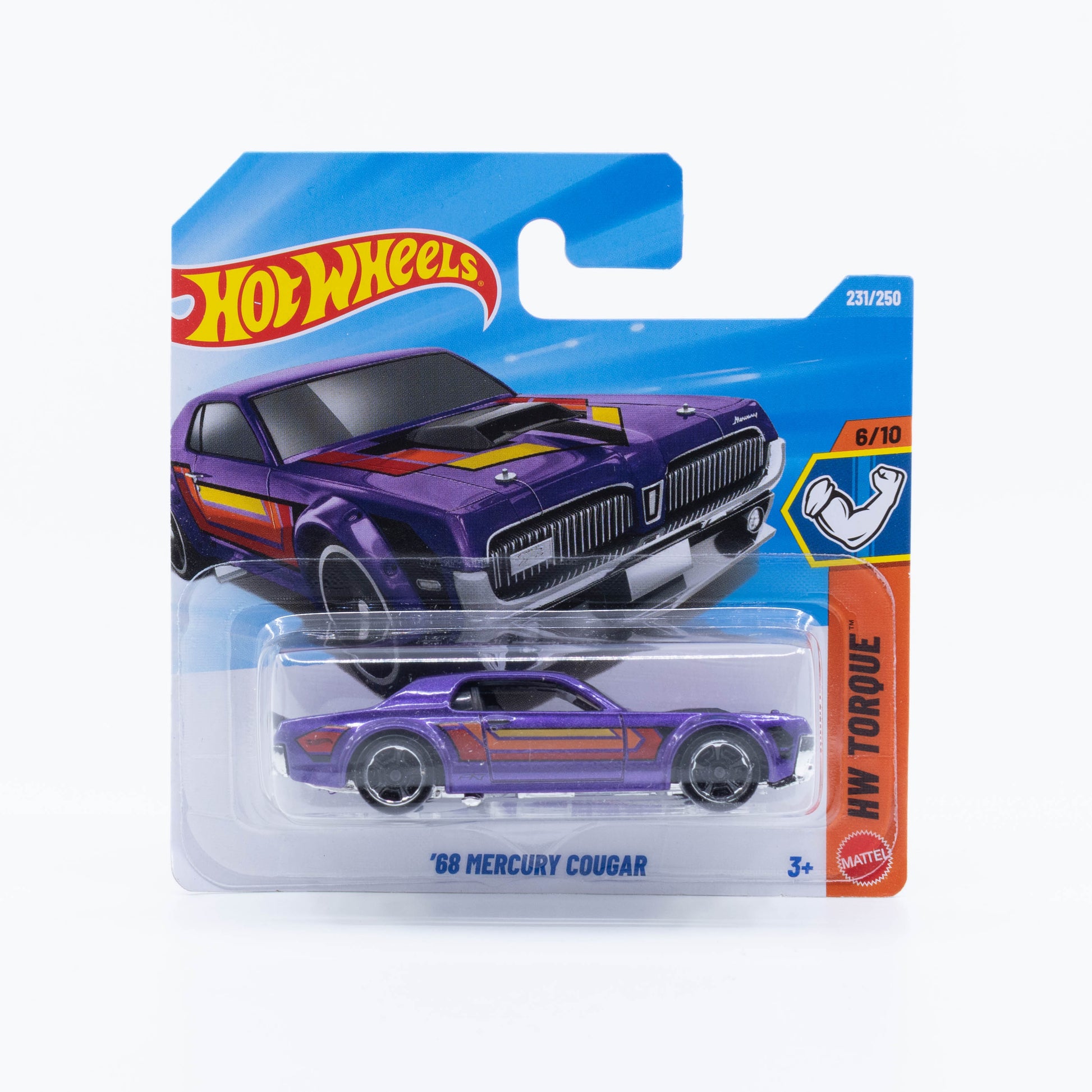 Hot Wheels 1968 Mercury Cougar classic American pony car.