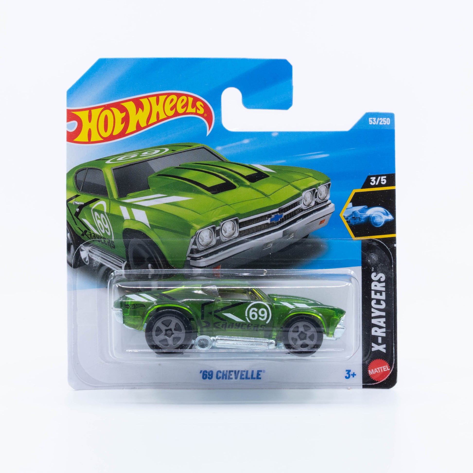 Hot Wheels 1969 Chevrolet Chevelle X-Raycers edition in translucent green.