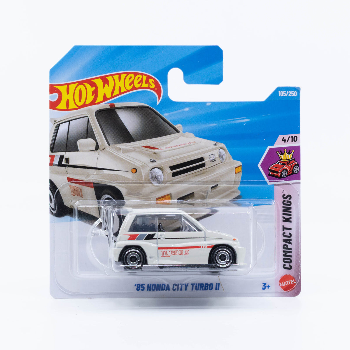 Hot Wheels 1985 Honda City Turbo II Bulldog compact Japanese hot hatch in 1:64 scale.