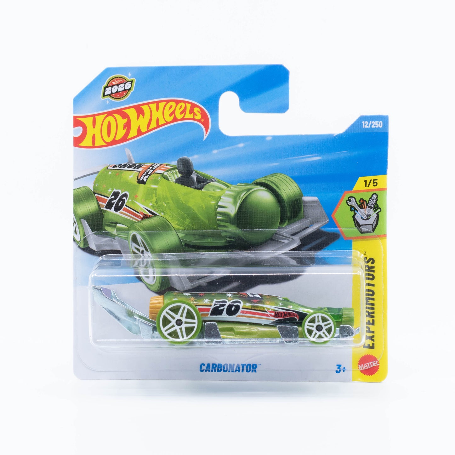 Hot Wheels 1:64 Carbonator translucent green original fantasy car with functional bottle opener.