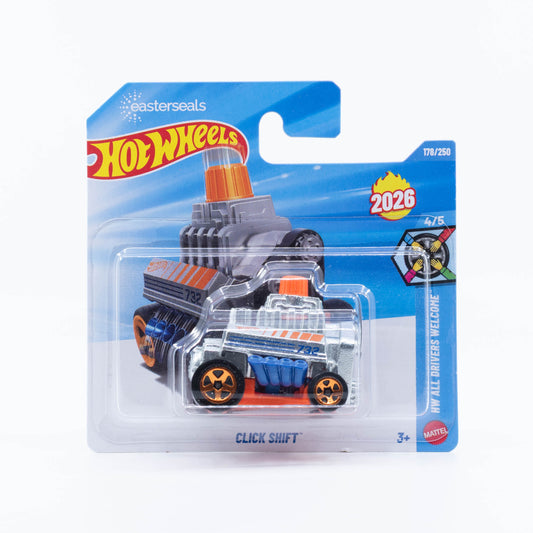 Hot Wheels Click Shift new casting inspired by a V8 engine with interactive fidget features.
