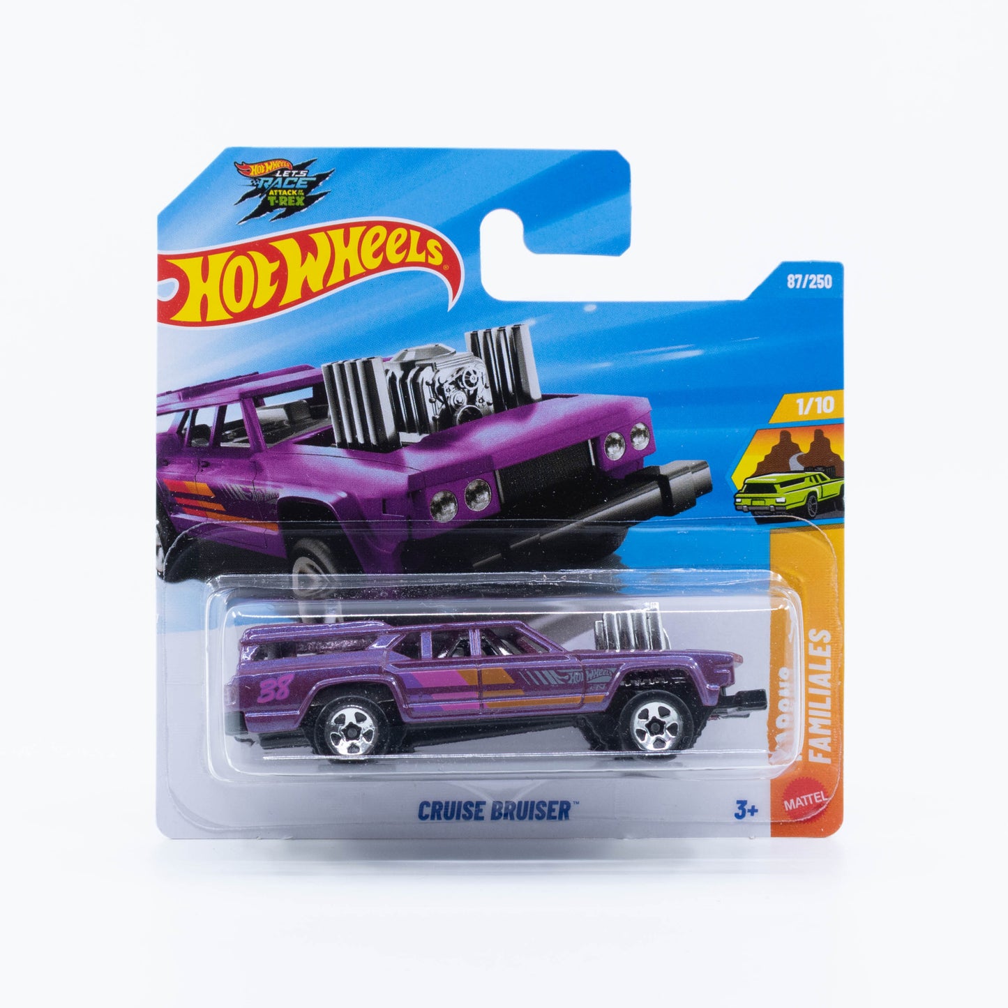 Hot Wheels Cruise Bruiser demolition derby station wagon inspired by the Oldsmobile Vista Cruiser with a giant blown engine and gasser stance.