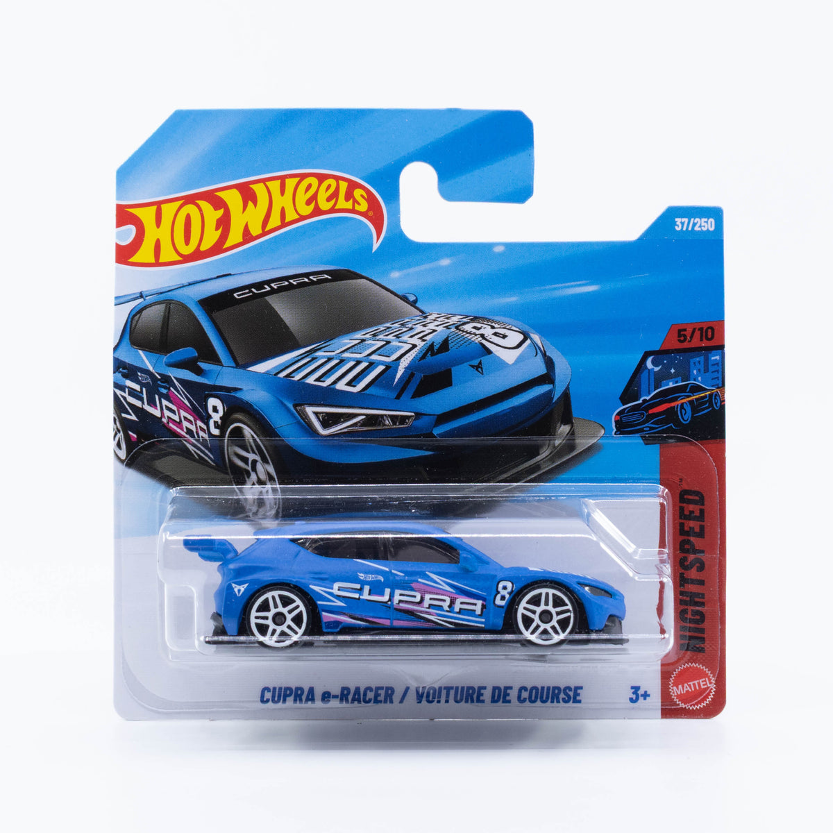 Hot Wheels CUPRA e-Racer electric touring car in detailed 1:64 scale.