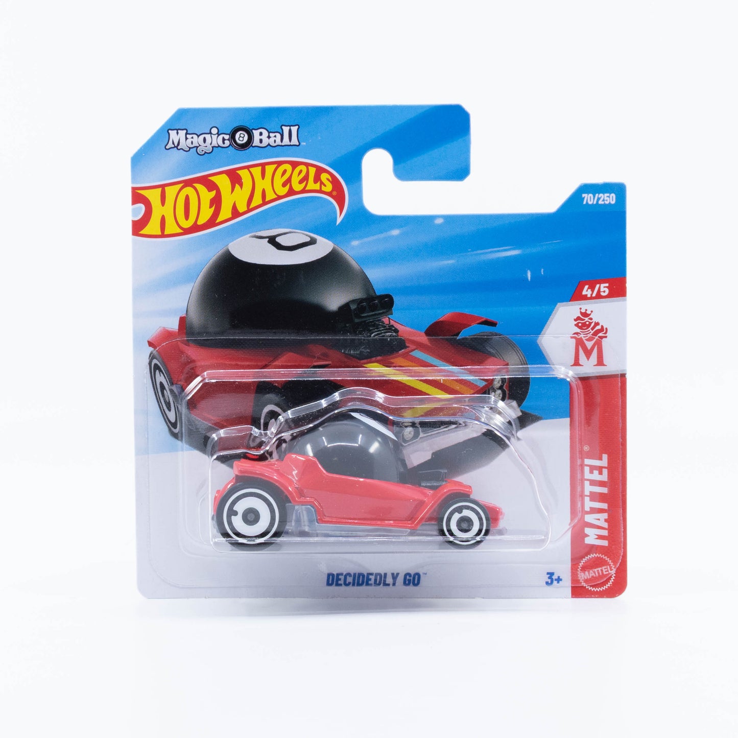 Hot Wheels Decidedly Go inspired by the Magic 8-Ball with a giant 8-ball roof.