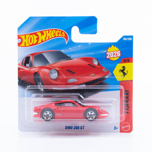 Hot Wheels Dino 206 GT red new model 1:64 diecast car