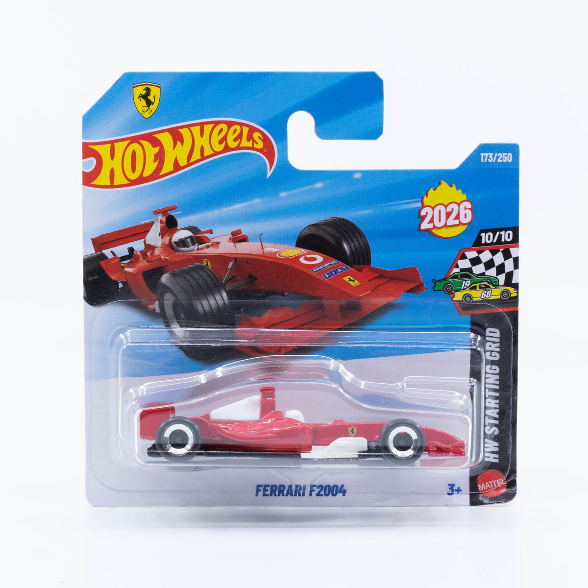 Hot Wheels Ferrari F2004 Formula 1 car, new model representing Ferrari's 2004 championship-winning machine.
