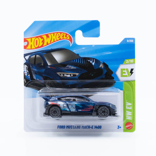 Hot Wheels 1:64 Ford Mustang Mach-E 1400 dark blue RTR Ford Performance electric concept car.