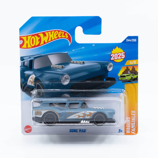 Hot Wheels Gone Mad diecast car model in 1:64 scale with wagon-inspired design and aggressive paintwork