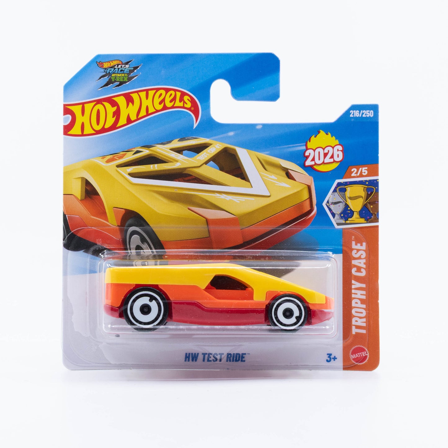 Hot Wheels HW Test Ride with a tubular spaceframe, booster engine, and integrated track elements.