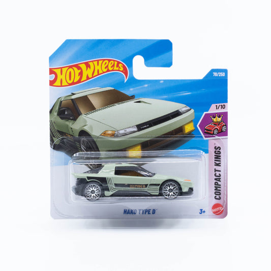 Hot Wheels 2026 Basic Hako Type D pale green JDM-inspired hatchback with Type D side lettering 1:64