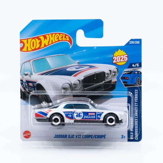 Hot Wheels Jaguar XJC V12 Coupe diecast car model in 1:64 scale with elegant design and chrome accents