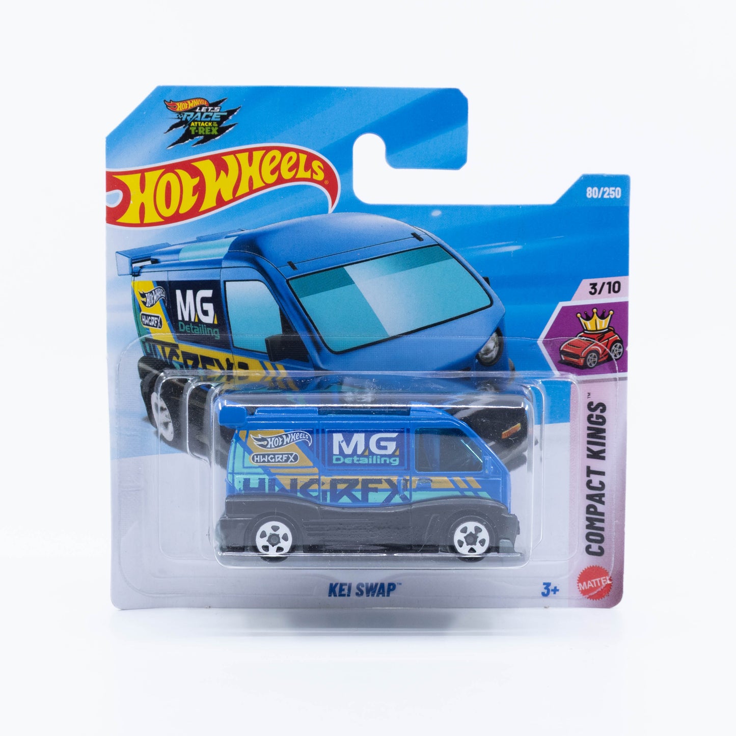 Hot Wheels Kei Swap modified kei van built for drifting with MicroFC3 wheels, mountain bike and boom box in the cargo hold.