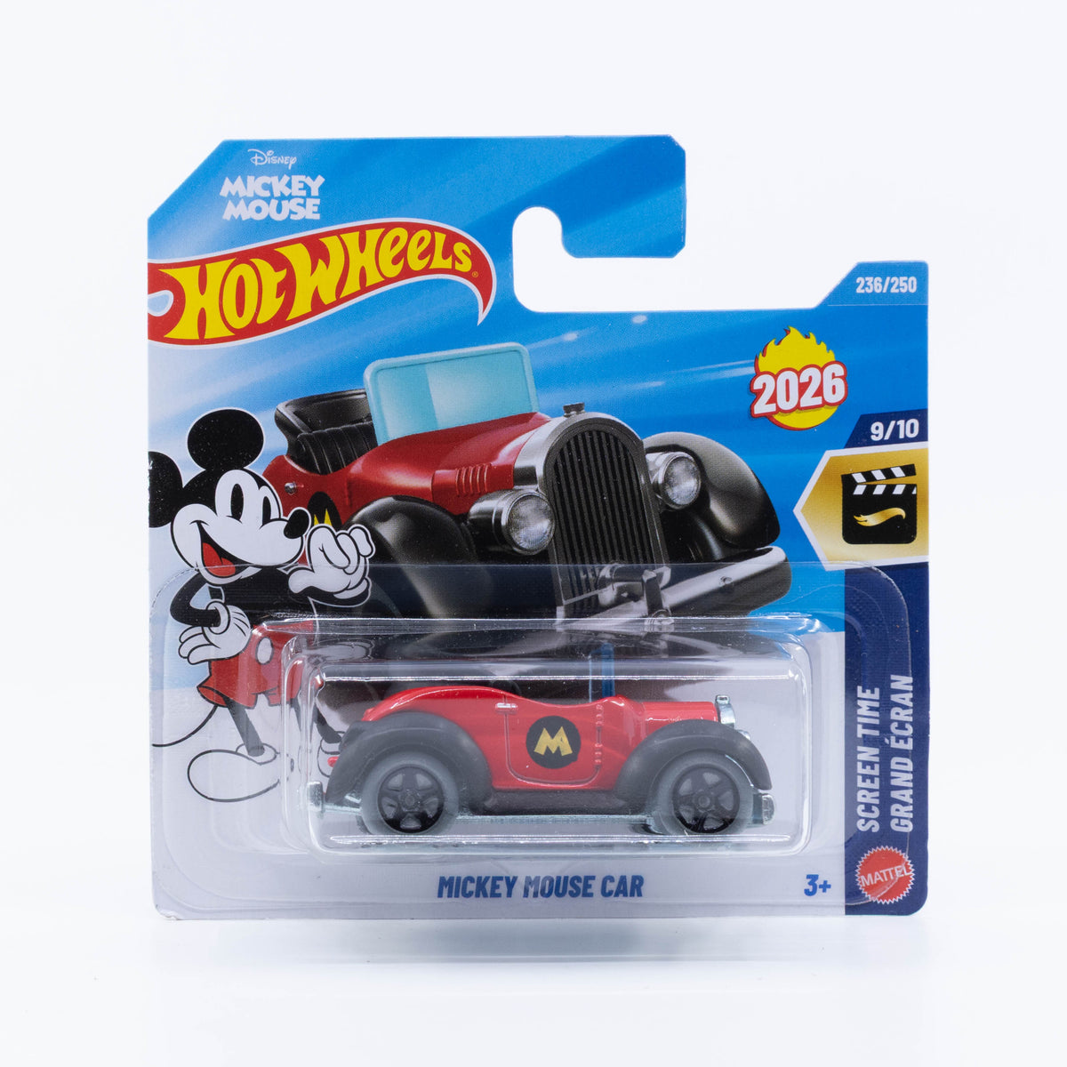 Hot Wheels Mickey Mouse Car new model based on Mickey's first car from the comic strip, with a picnic basket and hot dogs.