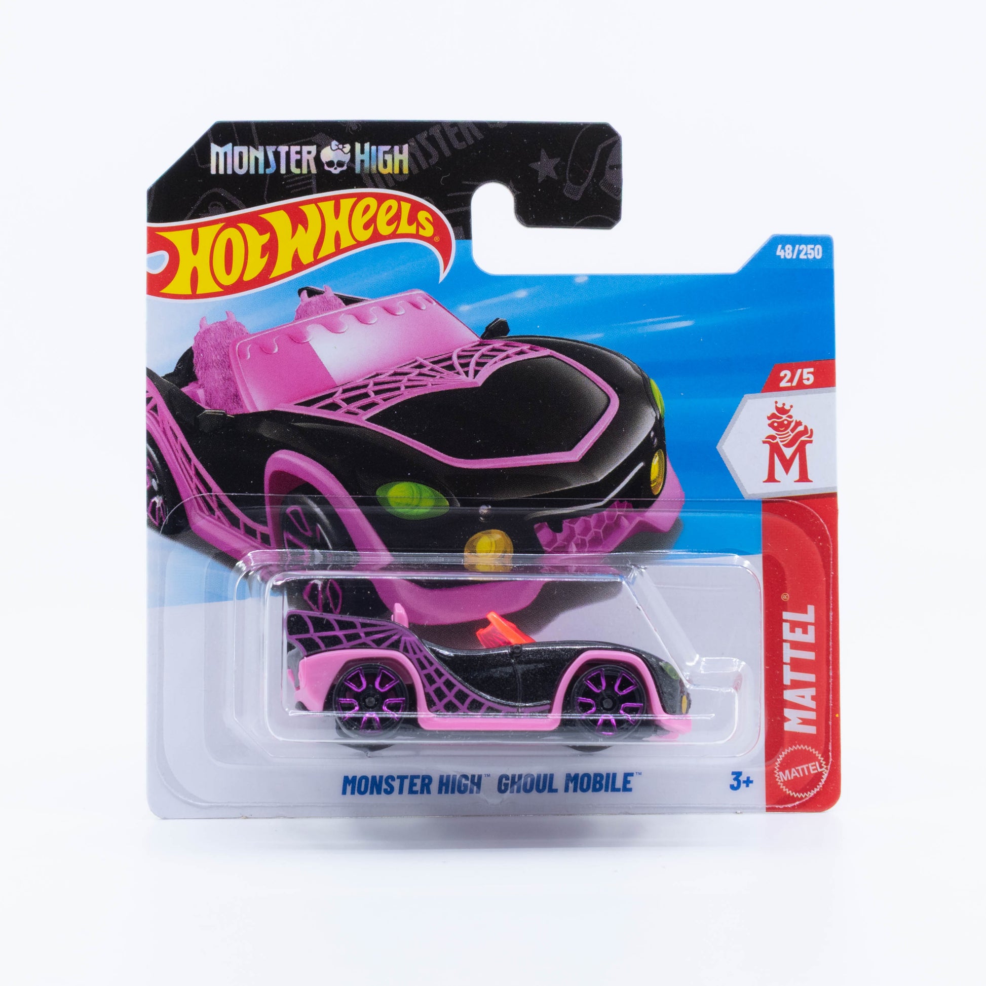 Hot Wheels Monster High Ghoul Mobile in black with pink accents.