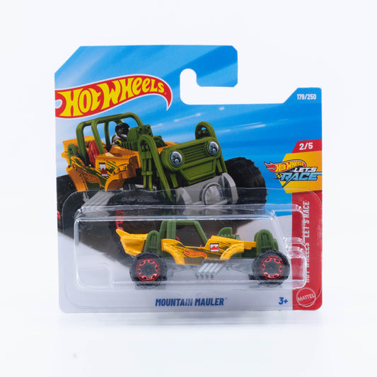 Hot Wheels Mountain Mauler off-road vehicle in yellow from the 2026 Basic Line.