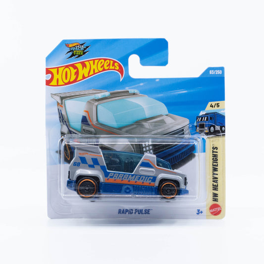 Hot Wheels Rapid Pulse futuristic ambulance in grey.