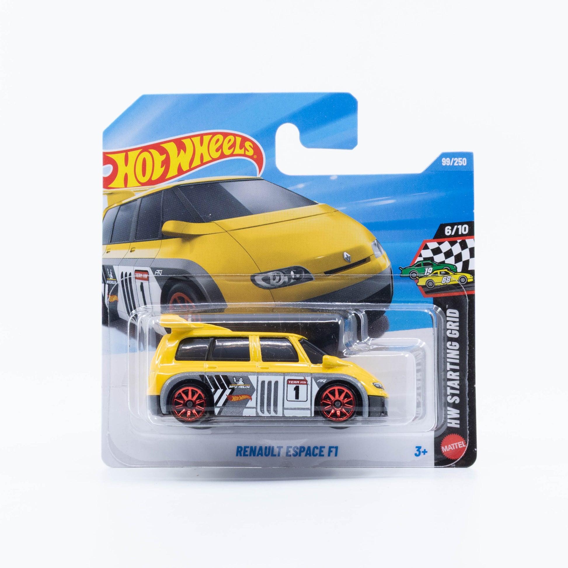 Hot Wheels Renault Espace F1 in yellow.