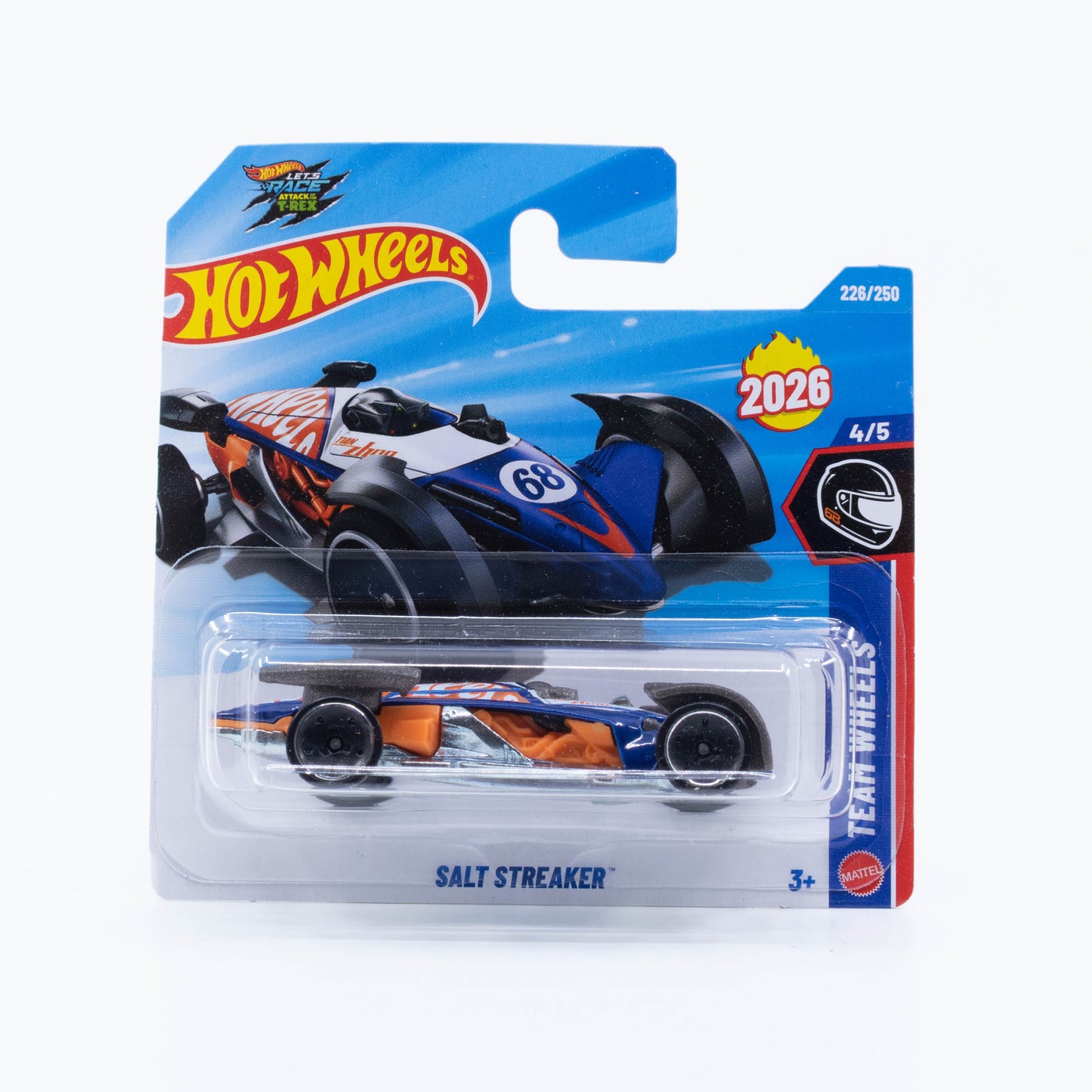 Hot Wheels Salt Streaker futuristic belly tank lakester inspired by classic salt-flat land-speed racers.