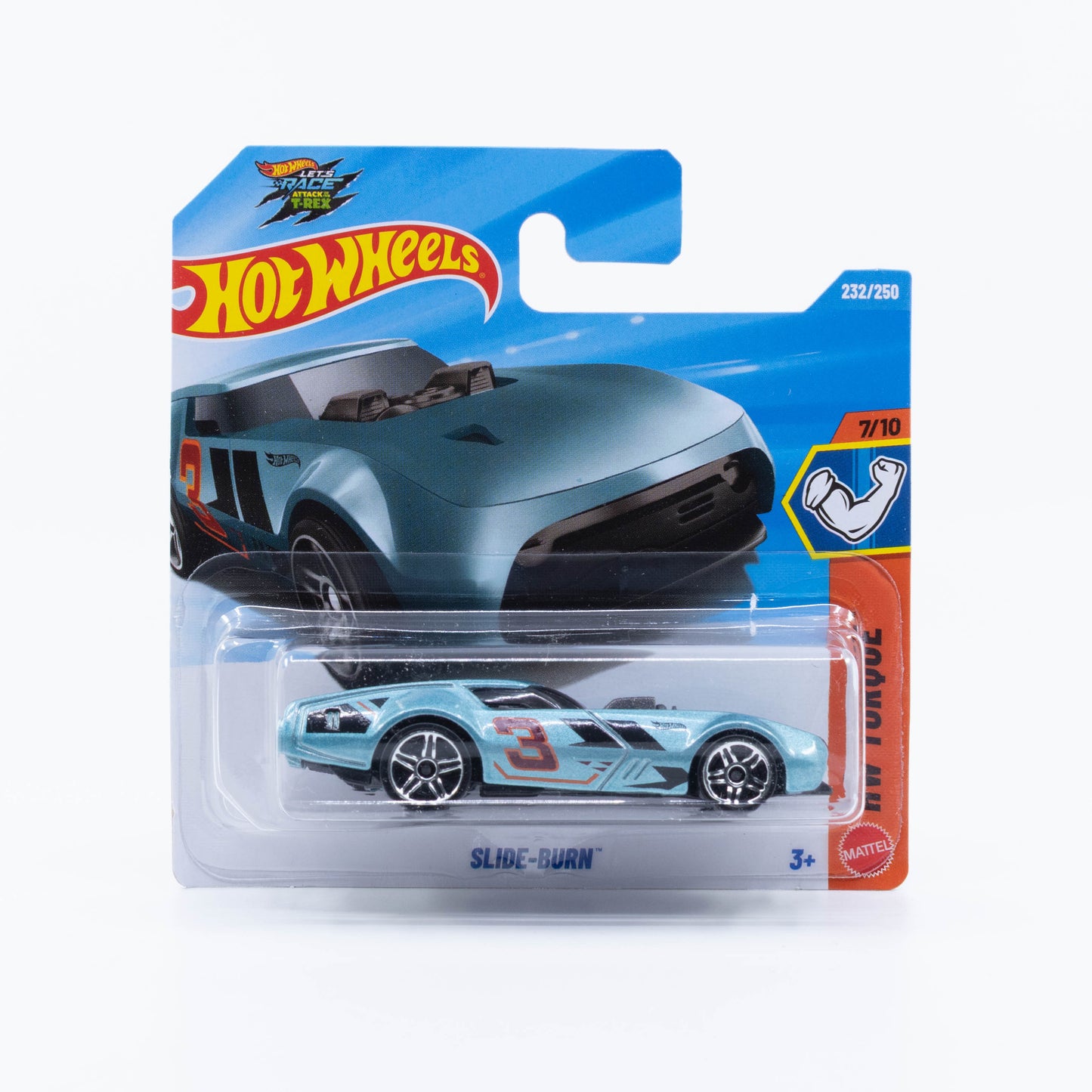Hot Wheels Slide-Burn retro-styled two-door coupe with twin hood scoops, NACA hood duct and dual afterburner exhausts.