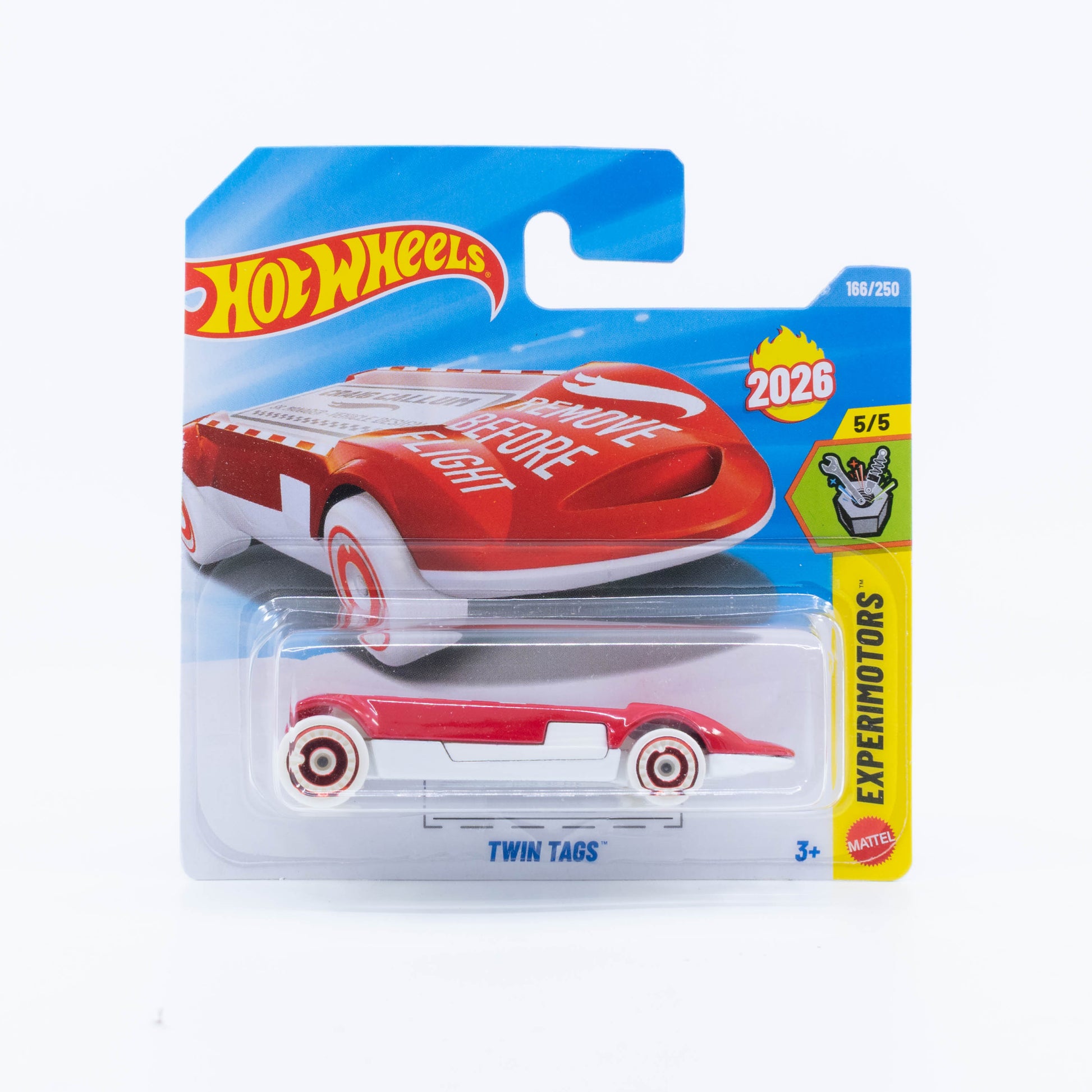 Hot Wheels Twin Tags in red inspired by the legendary Twin Mill.