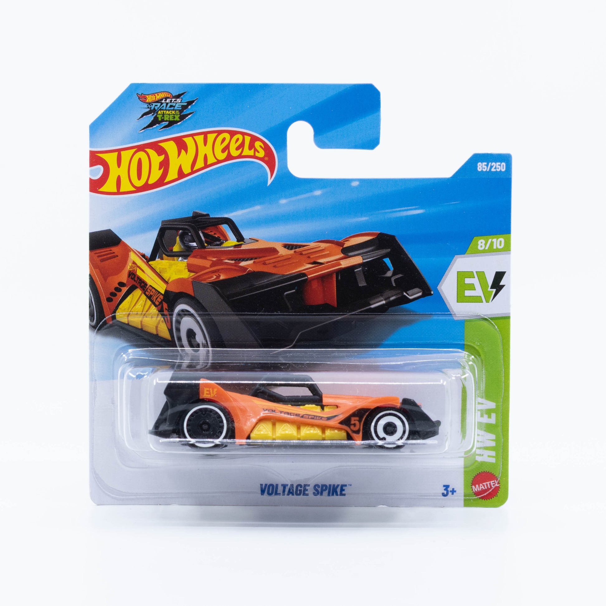 Hot Wheels Voltage Spike all-electric hill climb race car with adjustable front and rear splitters.