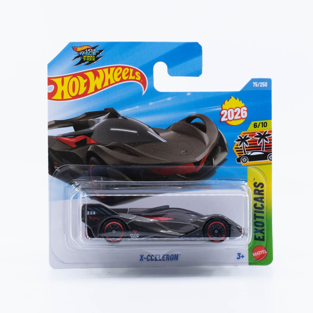 Hot Wheels X-Cceleron in its second black colorway, inspired by the Accelerons from Hot Wheels AcceleRacers, in 1:64 scale.