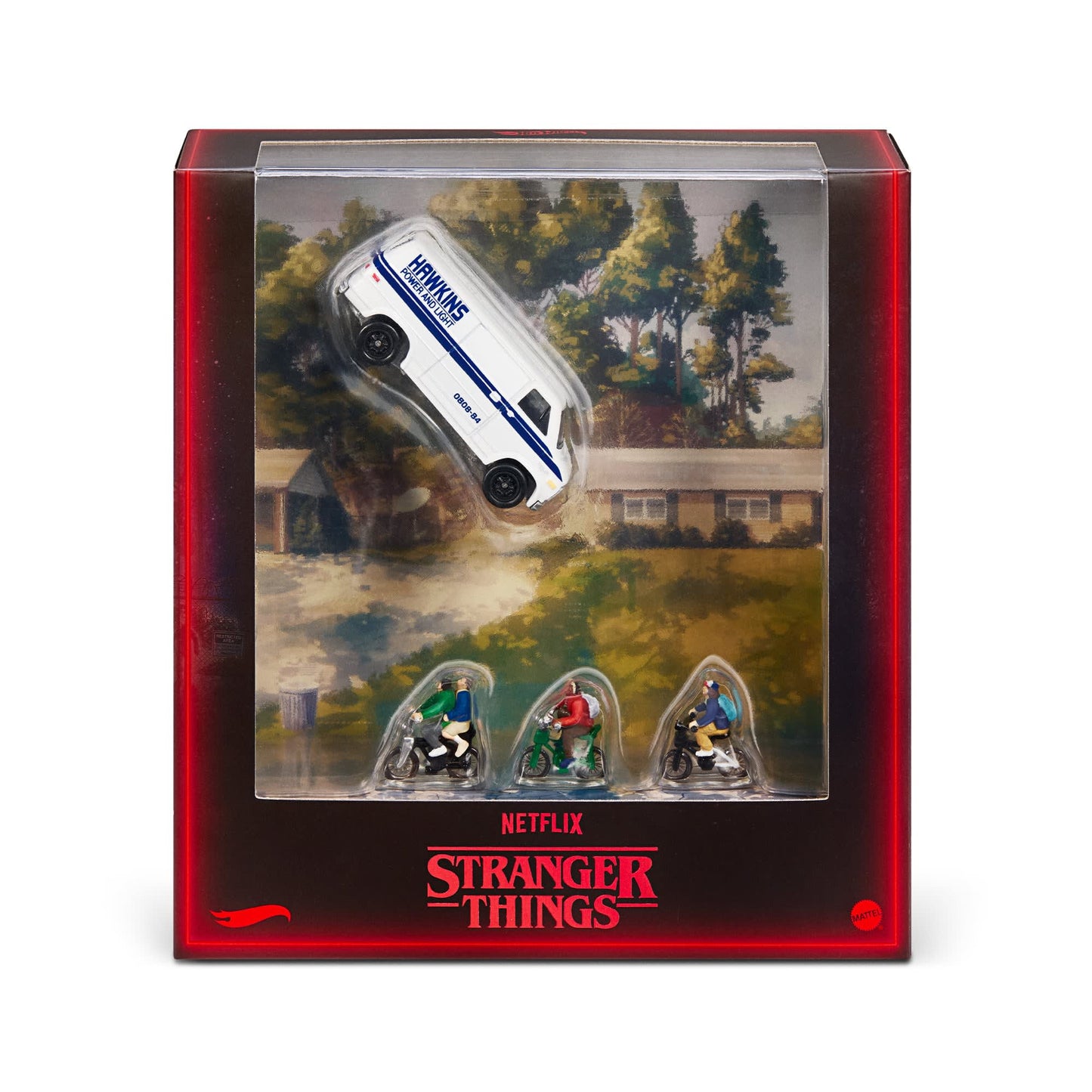 Hot Wheels Stranger Things 10th Anniversary '83 Chevy Van SDCC 2026 diorama.