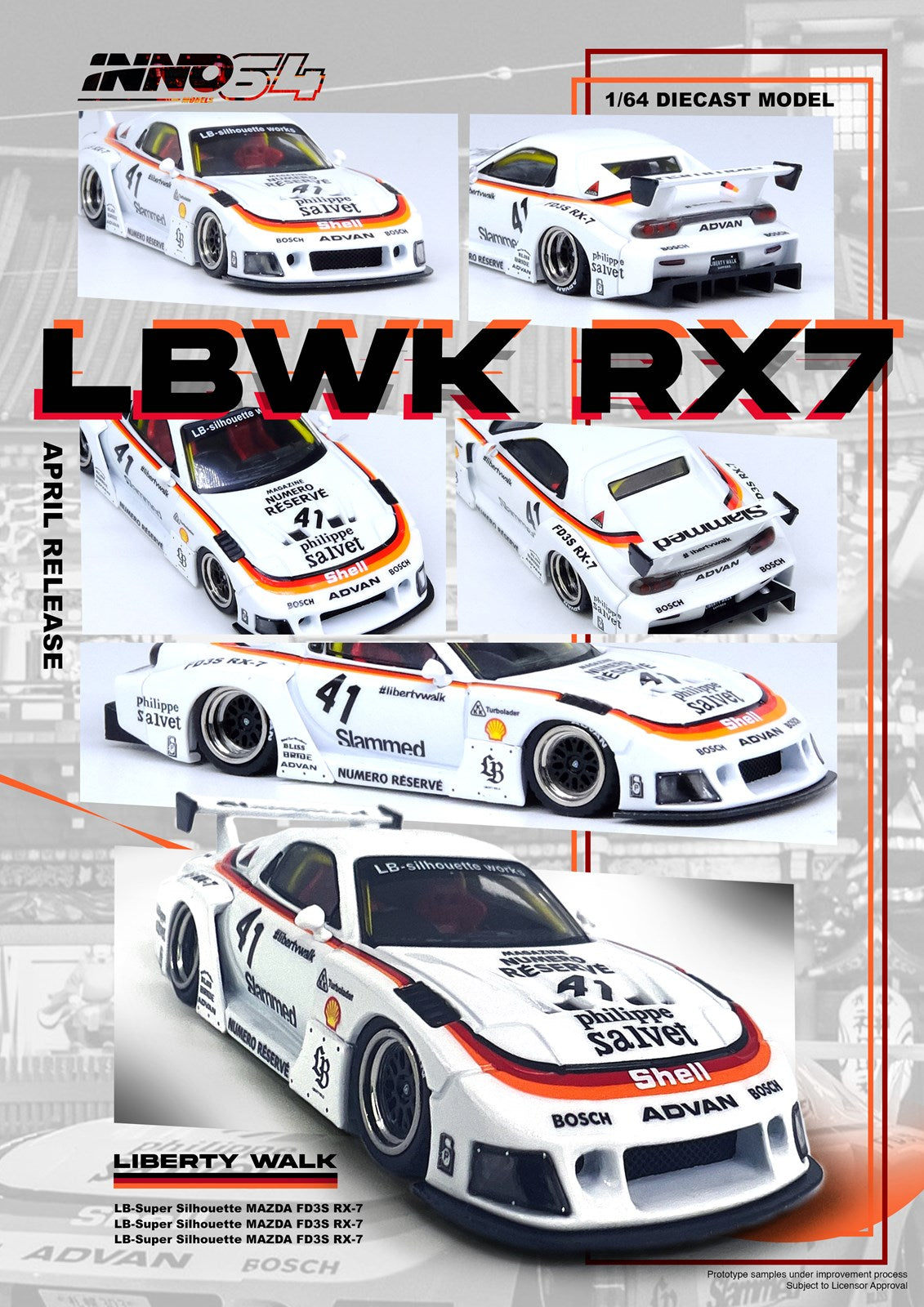 (Pre-Order) INNO64 - LBWK Mazda RX7 (FD3S) LB Super Silhouette