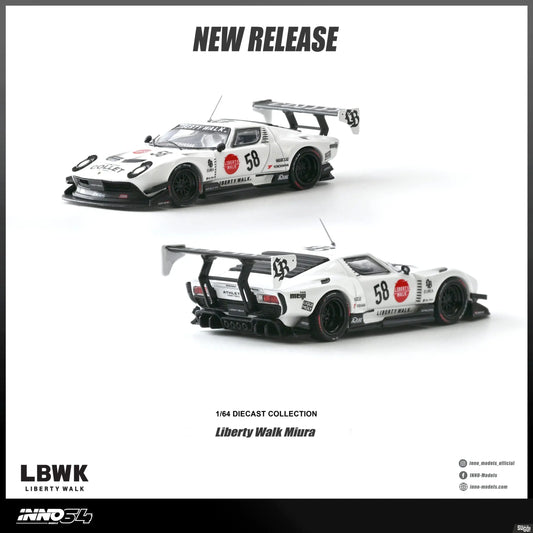 INNO64 Lamborghini Miura GT LB-Silhouette WORKS White #58 1:64 diecast