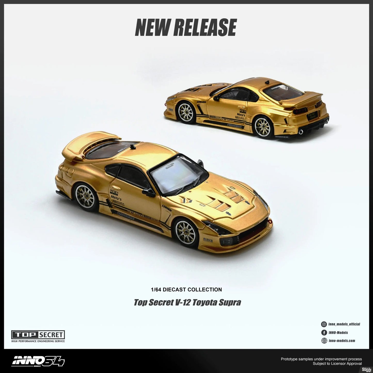 INNO64 Top Secret V12 Supra gold 1:64 diecast car