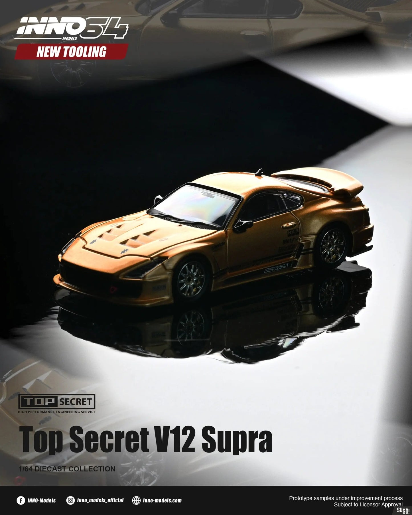 INNO64 Top Secret V12 Supra gold 1:64 diecast car