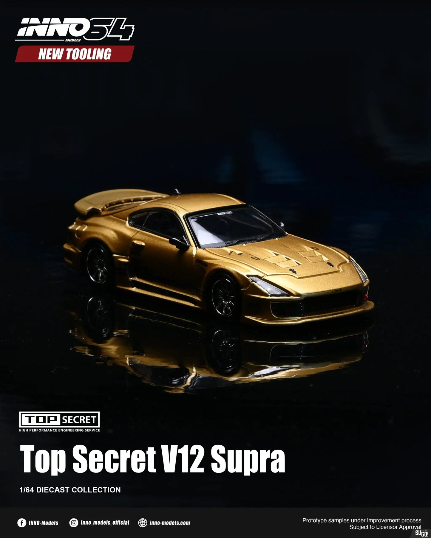 INNO64 Top Secret V12 Supra gold 1:64 diecast car