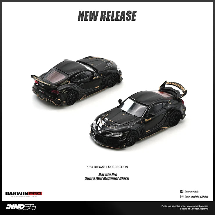 INNO64 Toyota GR Supra A90 DarwinPRO in Midnight Black.