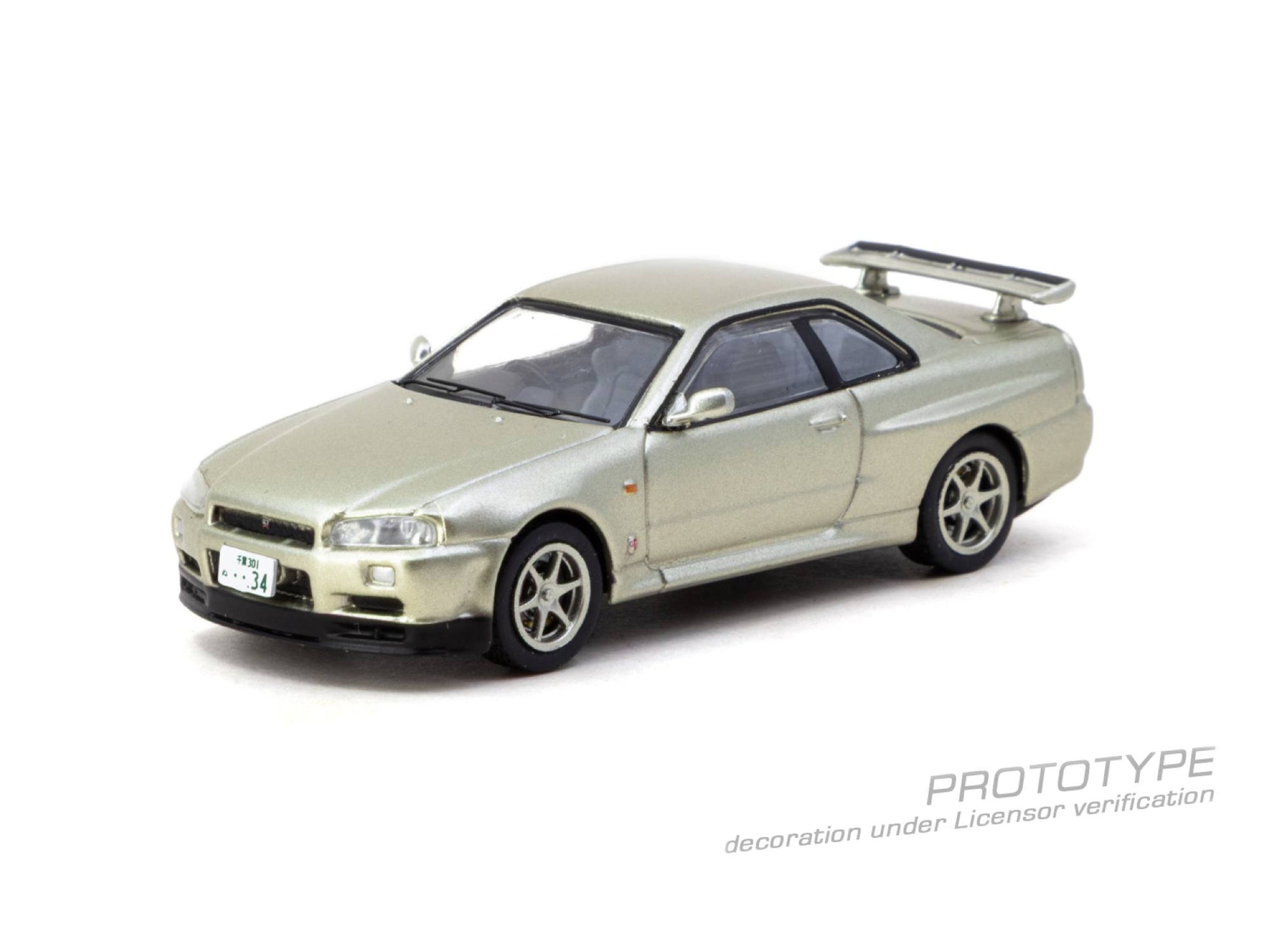 J Collection 1:64 Nissan Skyline GT-R R34 Millennium Jade diecast model