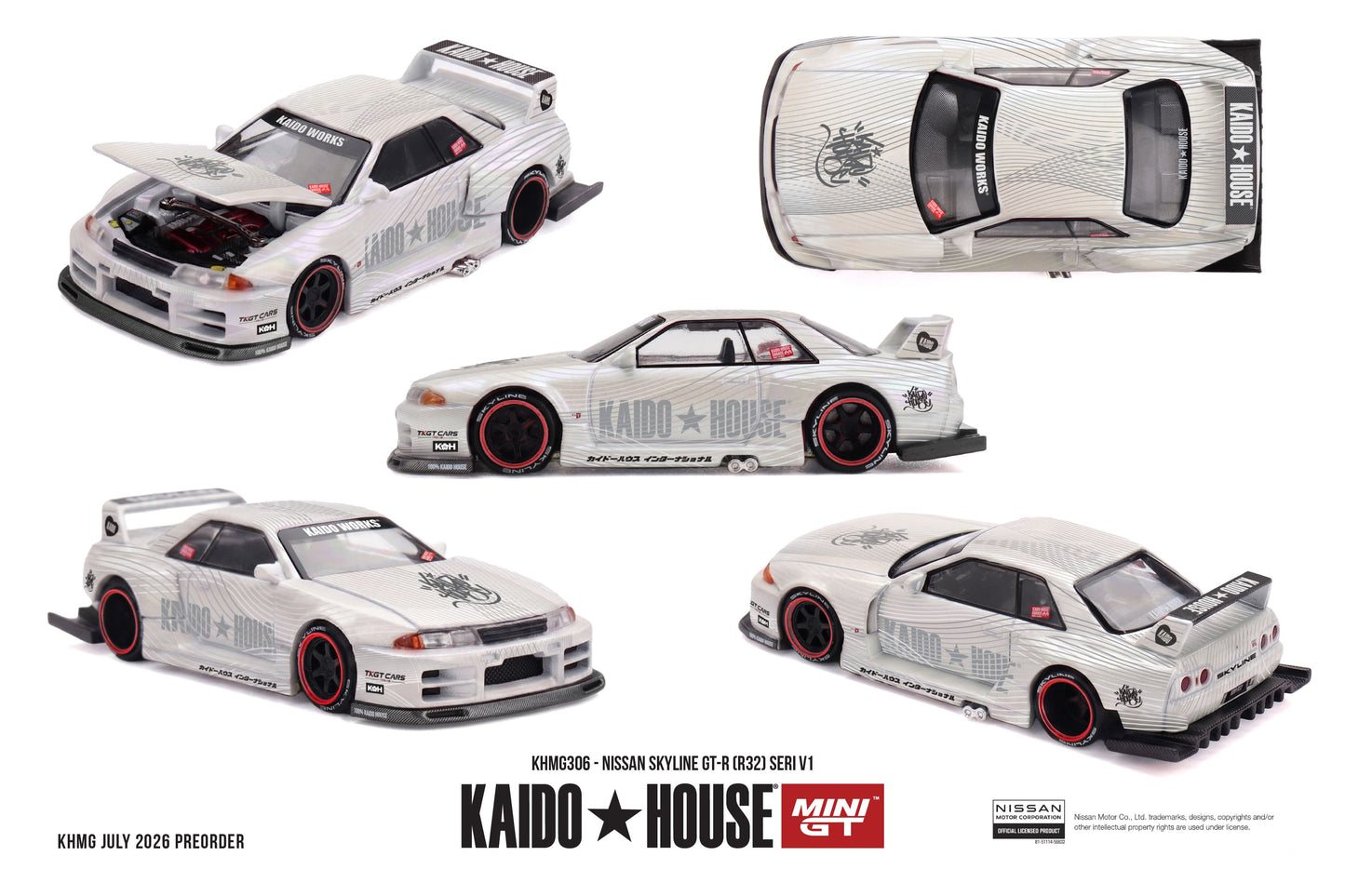 Kaido*House 1989 Nissan Skyline GT-R R32 SERI V1 with opening hood.