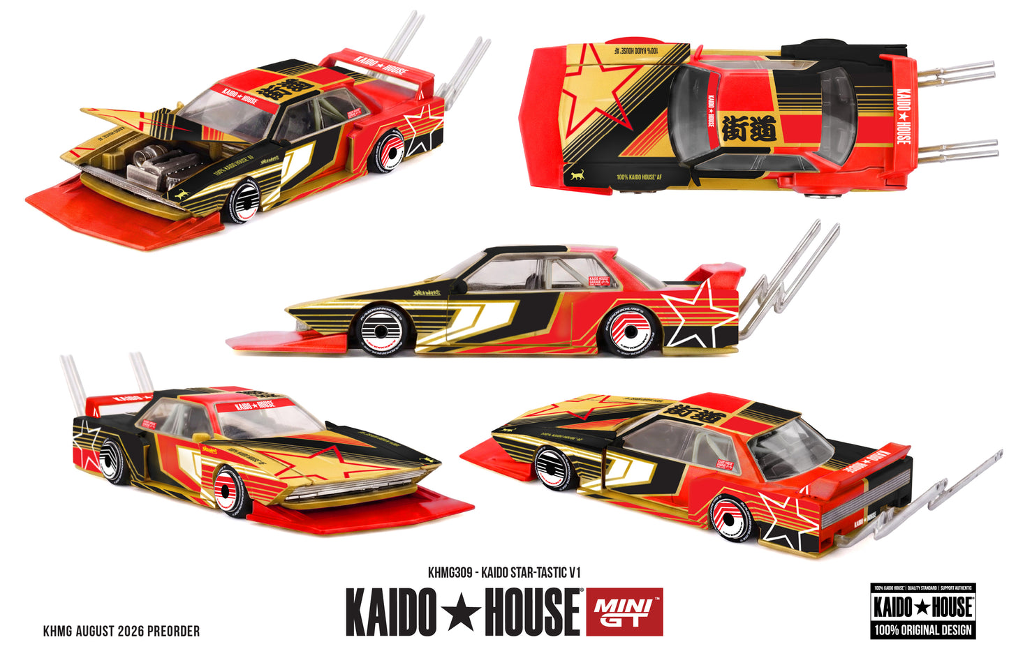 Kaido*House Kaido Star Tastic V1 1985 with opening hood and detailed engine bay.