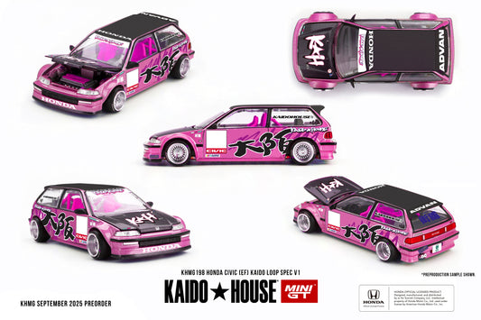 Kaido*House 1:64 Honda Civic EF Kaido Loop Spec V1 1987 diecast model