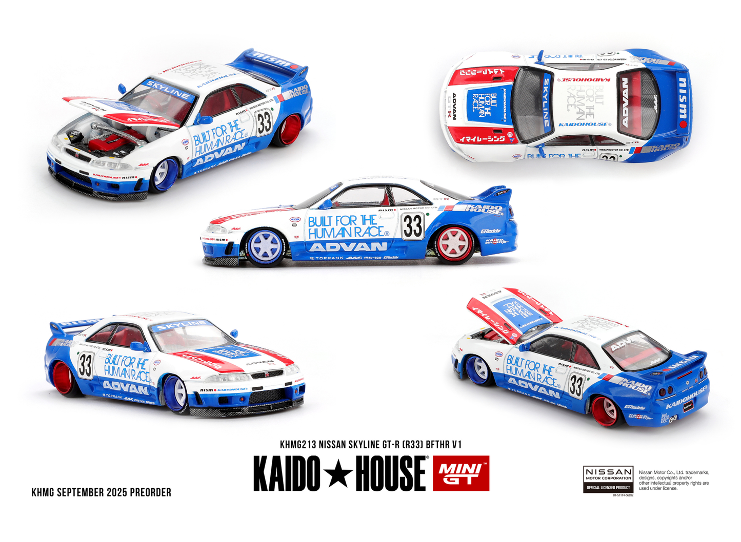 Kaido*House 1:64 Nissan GTR R33 BFTHR V1 1995 custom diecast model car