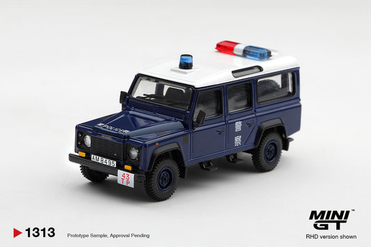 Mini GT Land Rover Defender 110 Royal Hong Kong Police Tai Po District HK Exclusive, 1:64 blister-pack model