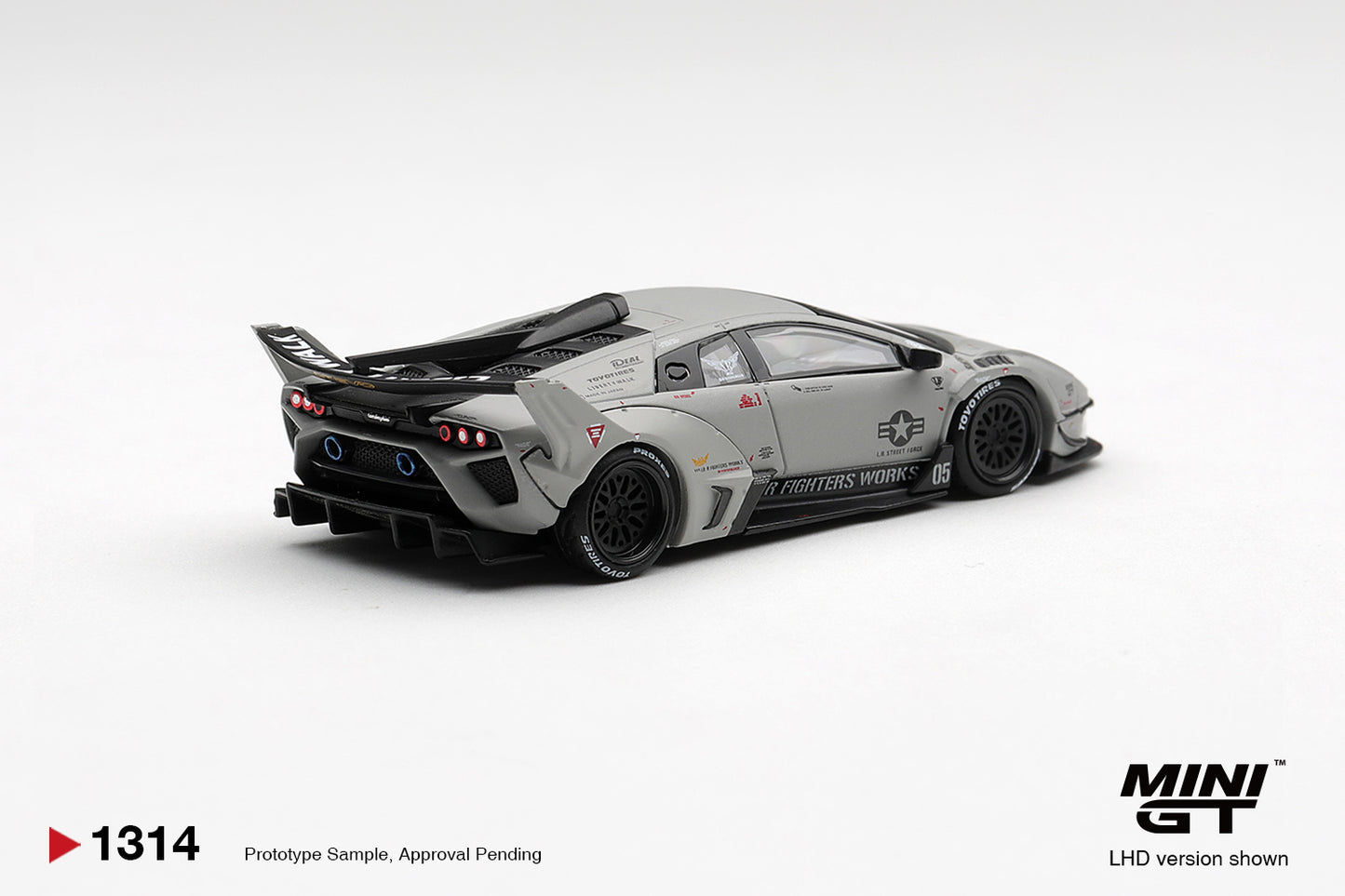 Mini GT Lamborghini GT EVO LB-Silhouette Works Murciélago 2025 with Liberty Walk widebody. Back