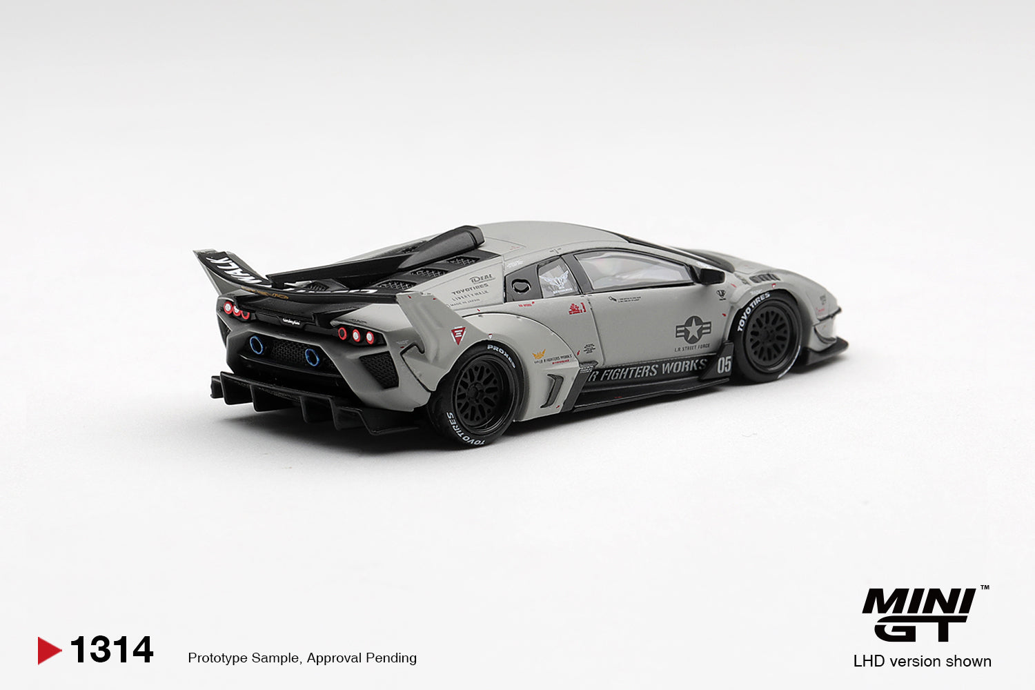 Mini GT Lamborghini GT EVO LB-Silhouette Works Murciélago 2025 with Liberty Walk widebody. Back