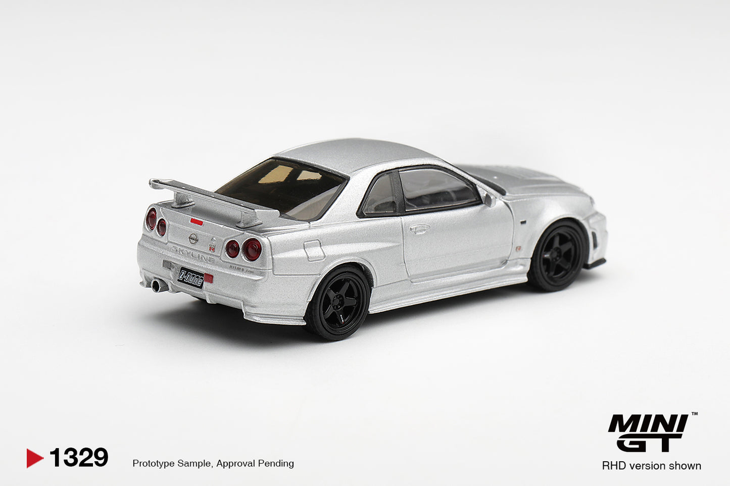 Mini GT Nissan Skyline GT-R R34 Z-Tune in Silver Metallic. Back
