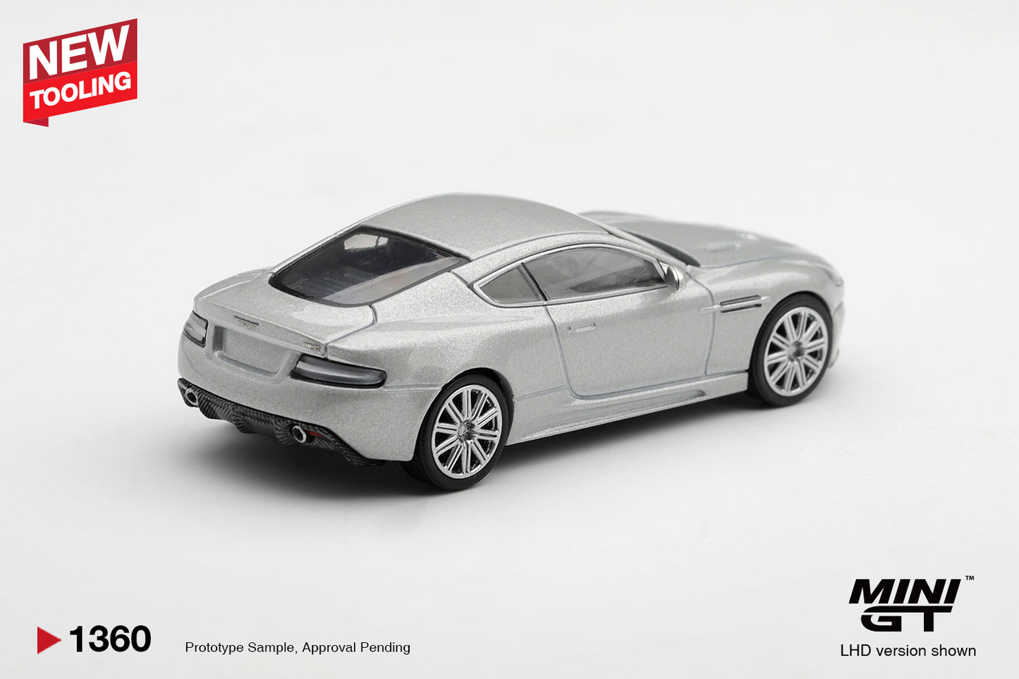 Mini GT 2008 Aston Martin DBS in Lightning Silver.