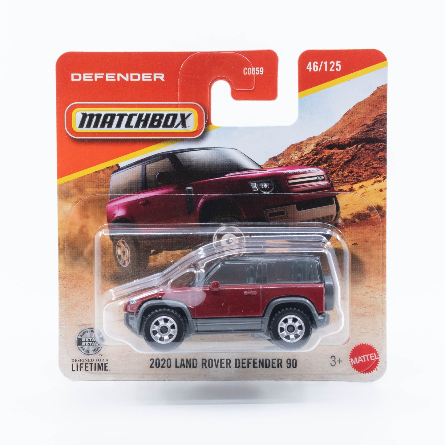 Matchbox 1:64 2020 Land Rover Defender 90 dark red off road SUV diecast model